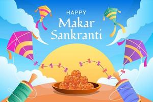 makar sankranti sfondo vettore