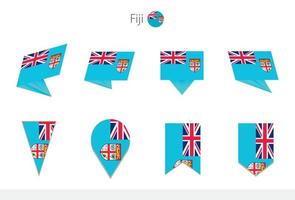 fiji nazionale bandiera collezione, otto versioni di fiji vettore bandiere.