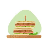 cubano Sandwich con Maiale arrosto e mostarda. vettore