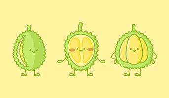 impostato di kawaii durian personaggi vettore