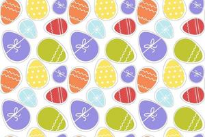 decorato Pasqua uova su bianca sfondo, senza soluzione di continuità modello. Pasqua sfondo vettore