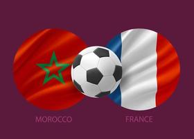 Marocco vs Francia calcio incontro concetto. 3d vettore illustrazione