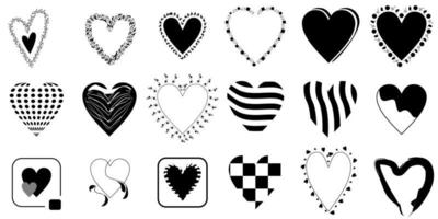 impostato amore cuore icona. disegnato a mano e geometrico forma. romanticismo. design elemento per San Valentino giorno. vettore