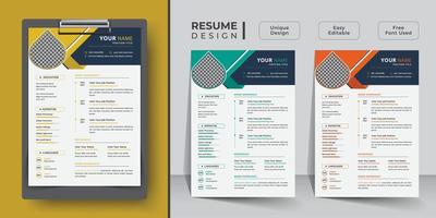 creativo curriculum vitae e programma scolastico vitae modello design vettore