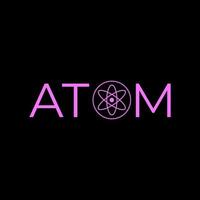 atomo logo moderno elegante gratuito vettore