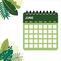 giugno mese calendario vettore