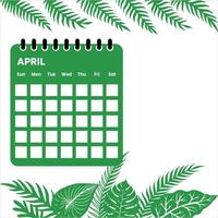 aprile mese calendario vettore