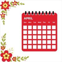 aprile mese calendario vettore