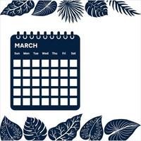 marzo mese calendario vettore