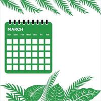 marzo mese calendario vettore