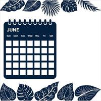 giugno mese calendario vettore