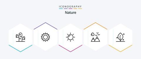 natura 25 linea icona imballare Compreso natura. ecologia. natura. viaggio. natura vettore