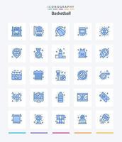 creativo pallacanestro 25 blu icona imballare come come sfera. Timer. sfera. fermare. esercizio vettore