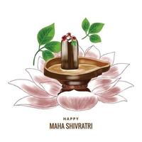 bellissimo lord shiva shivling realistico per lo sfondo della carta del festival maha shivratri vettore