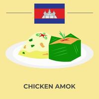 pollo innamorato Cambogia cibo design vettore