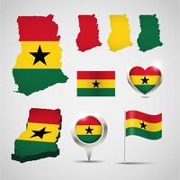 Ghana mappa vettoriale