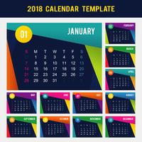 Vettore 2018 del calendario stampabile