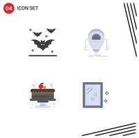 4 creativo icone moderno segni e simboli di pipistrello torta notte droid Natale modificabile vettore design elementi