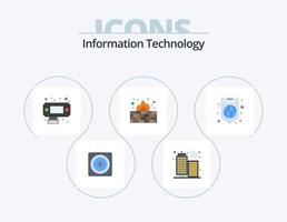 informazione tecnologia piatto icona imballare 5 icona design. . protezione. interfacce. Internet. protezione vettore