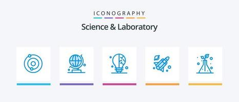 scienza blu 5 icona imballare Compreso . scienza. alberi. scienza. creativo icone design vettore