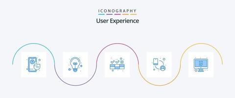 utente Esperienza blu 5 icona imballare Compreso lcd. sociale media. più pulito. ruotare. connessione vettore