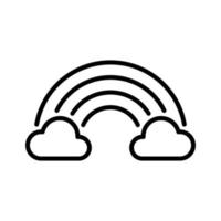 arcobaleno con nuvole icona nel linea stile design isolato su bianca sfondo. modificabile ictus. vettore