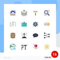 impostato di 16 moderno ui icone simboli segni per carte tattica Ingranaggio strategia gioco modificabile imballare di creativo vettore design elementi