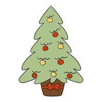 cartone animato Natale albero. vettore illustrazione su un' bianca sfondo.