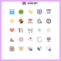 impostato di 25 moderno ui icone simboli segni per file del browser cibo archivio tv modificabile vettore design elementi