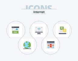 Internet piatto icona imballare 5 icona design. sviluppo. inteligente. accesso. schermo. elettronica vettore