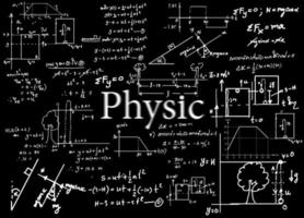 fisica formule disegnato di mano su il sfondo vettore