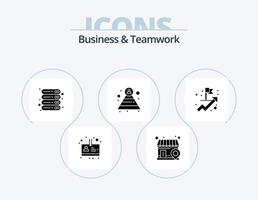 attività commerciale e lavoro di squadra glifo icona imballare 5 icona design. . attività commerciale. ufficio. risultato. piramide vettore