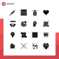 16 creativo icone moderno segni e simboli di piace cuore ragnatela San Valentino biscotti modificabile vettore design elementi