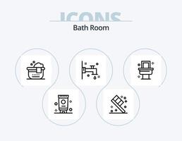 bagno camera linea icona imballare 5 icona design. . . lavare. camera. spazzolino vettore