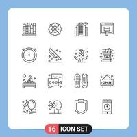 16 creativo icone moderno segni e simboli di sangue cronometro tenuta in linea prestito modificabile vettore design elementi