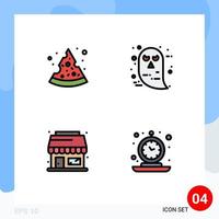 4 creativo icone moderno segni e simboli di Pizza webshop personaggio Halloween orologio modificabile vettore design elementi