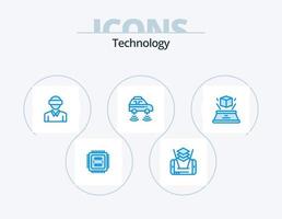 tecnologia blu icona imballare 5 icona design. d. inteligente. movimento. Rete. auto vettore