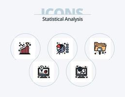 statistico analisi linea pieno icona imballare 5 icona design. attività commerciale soluzione. attività commerciale idea. marketing. attività commerciale sviluppo. raggiungere vettore