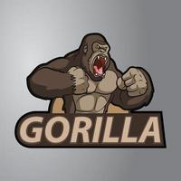 gorilla arrabbiato logo vettore