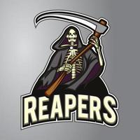 logo della mascotte del grim reaper vettore