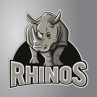 logo mascotte rinoceronte vettore