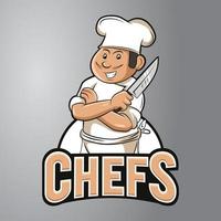 logo della mascotte dello chef vettore