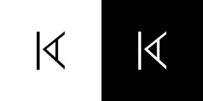 moderno e unico lettera ka iniziali logo design vettore