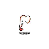 testa elefante logo illustrazione modello vettore