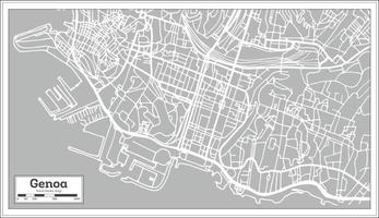 Genova Italia città carta geografica nel retrò stile. vettore