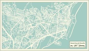 Santa Cruz de tenerife Spagna città carta geografica nel retrò stile. schema carta geografica. vettore