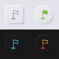bandiera icona impostare, multicolore neumorphism pulsante morbido ui design per ragnatela disegno, applicazione ui e Di più, icona impostare, pulsante, vettore. vettore