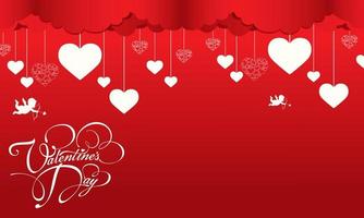 contento San Valentino giorno sfondo. gioioso san valentino giorno design illustrazione su rosso sfondo. vettore