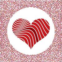 rosso cuore e poco cuori intorno a. san valentino giorno sfondo con molti cuori su un' bianca sfondo. simbolo di amore elemento per nozze modello. vettore