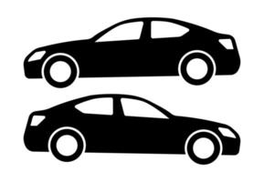 Due nero auto sagome su un' bianca sfondo. vettore illustrazione.